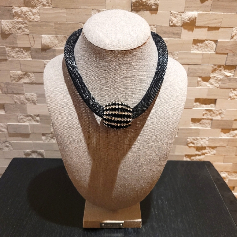 Bold Black and Silver Necklace